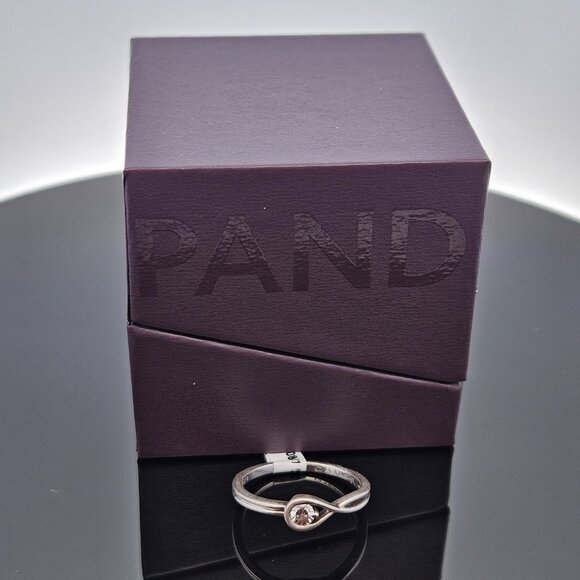 Pandora 925 Sterling Silver Infinite Lab Grown Diamond Ring .15CT Size 7 w/ Box - Picture 12 of 12